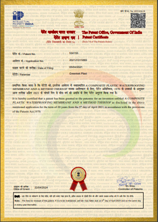 PATENT CERTIFICATE_GEO-PROOF